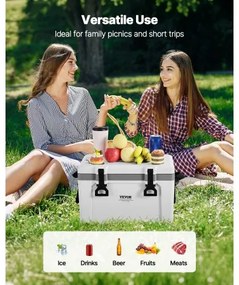 VEVOR Portable Cooler 26 QT Insulated Cooler 38 Can Capacity with Handles Strap