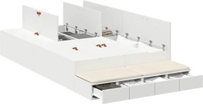 vidaXL Κρεβάτι με αποθηκευτικό χώρο Λευκό 120 cm Επεξεργασμένο ξύλο