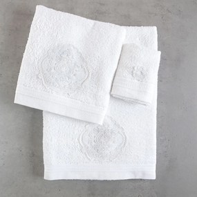 Πετσέτες Thalia (Σετ 3τμχ) White Ρυθμός Towels Set 80x150cm 100% Πενιέ Βαμβάκι