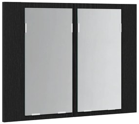 vidaXL Ντουλάπι μπάνιου με καθρέφτη Μαύρη δρυς 60 x 12 x 45 εκ.
