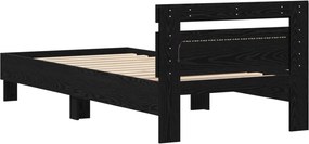 vidaXL Σκελετός Κρεβατιού Μαύρη Δρυς 80 x 200 cm Επεξεργασμένο Ξύλο
