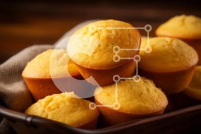 Σετ των 2 Intra Συλλεκτικό Ξύλινο Παζλ Plywood 4mm - Μάφιν φρεσκοψημένου καλαμποκιού Σε Ξύλινο Κουτί - Διαστάσεις: 10x10 cm – 25 κομμάτια