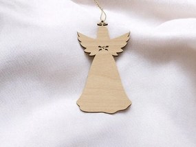 Σετ των 3 Intra απο ξύλο plywood 3mm-4mm πάχος – Χριστουγεννιάτικο δέντρο στολίδι αγγέλου 25x30 cm INTRAVECTRY-MY548470