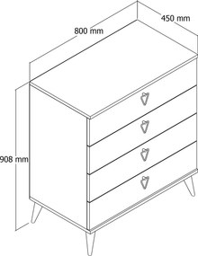 Συρταριέρα Δρυς REPEN 80x45x90.8