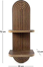 Ραφιέρα τοίχου Artwill Megapap Mdf χρώμα wenge 26x13x70εκ.