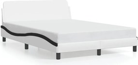 vidaXL Πλαίσιο Κρεβατιού Dover Λευκό/Μαύρο 140x200εκ Συνθ. Δέρμα