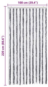 vidaXL Σήτα - Κουρτίνα Πόρτας Γκρι / Λευκό 100 x 220 εκ. από Σενίλ