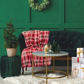 Κουβέρτα Καναπέ 1361 Fleece Red-Green Das Home 130X170 130x170cm Πολυέστερ