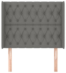 Κεφαλάρι με Πτερύγια Σκούρο Γκρι 93x16x118/128 εκ. Υφασμάτινο 3119899