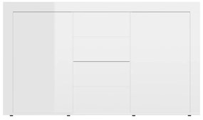 vidaXL Μπουφές Γυαλιστερό Λευκό 120 x 36 x 69 εκ. από Επεξ. Ξύλο