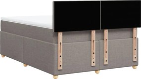 vidaXL Κρεβάτι Boxspring με Στρώμα Taupe 140x190 εκ. Υφασμάτινο