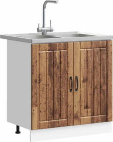 vidaXL Βάση νιπτήρα με πόρτα Lucca 2 pcs Παλιό ξύλο Επεξεργασμένο ξύλο