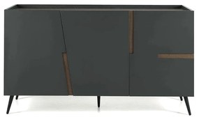 Μπουφές Girona 160x50x86cm Anthracite-Teak Capodarte