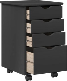 vidaXL Κινητό Ντουλάπι με τροχούς Γκρι 34 x 39 x 56 εκ Στερεό πεύκο
