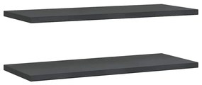 vidaXL Ράφια Τοίχου 2 τεμ. Μαύρο 100x40x3 εκ. Ανοξείδωτο Ατσάλι