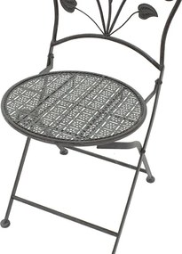 Τραπεζαρία Abriel pakoworld σετ 3τεμ μέταλλο ανθρακί antique