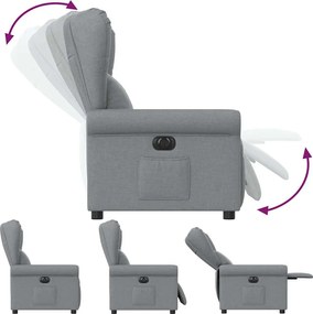 vidaXL Πολυθρόνα Ανακλινόμενη Ηλεκτρική Ανοιχτό Γκρι Υφασμάτινη