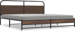 vidaXL Σκελετός Κρεβ. Χωρίς Στρώμα Καφέ Δρυς 193x203 εκ. Μεταλλικό