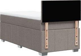 vidaXL Κρεβάτι Boxspring με Στρώμα Taupe 100 x 200 εκ. Υφασμάτινο