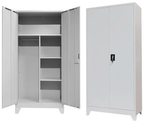 Column wardrobe with metal legs Zogi light gray aluminum 90x45x190cm 90x45x190 εκ.