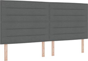 vidaXL Κρεβάτι box spring με στρώμα Σκούρο Γκρι 200 x 200 cm Ύφασμα