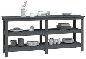 vidaXL Πάγκος Εργασίας Γκρι 181 x 50 x 80 εκ. από Μασίφ Ξύλο Πεύκου