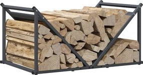 vidaXL Ράφι Καυσόξυλων Ανθρακί 70x43x34,5 εκ. Χάλυβας ψυχρής έλασης