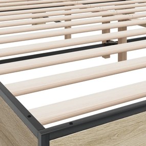 vidaXL Πλαίσιο Κρεβατιού Sonoma Δρυς 180x200 εκ. Επεξ. Ξύλο &amp; Μέταλλο