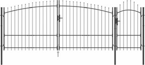 vidaXL Πύλη Κήπου WOERDEN 195 x 400 εκ Ατσάλι Γκρι Κλειδώσιμο
