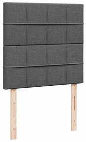 Οθωμανικό κρεβάτι με στρώμα σκούρο γκρι 90x190cm ύφασμα 3313120