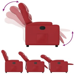 Πολυθρόνα Ανακλινόμενη Κόκκινη από Συνθετικό Δέρμα - Κόκκινο