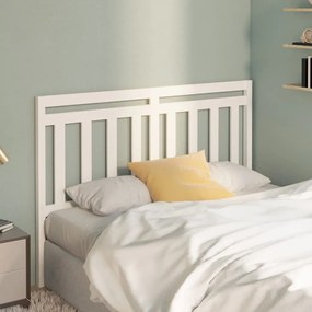vidaXL Κεφαλάρι Κρεβατιού Λευκό 166 x 4 x 100 εκ. Μασίφ Ξύλο Πεύκου