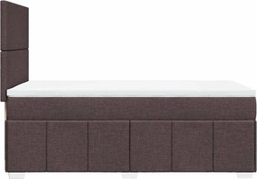 vidaXL Κρεβάτι Boxspring με Στρώμα Σκούρο Καφέ 90x200 εκ. Υφασμάτινο