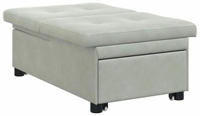 vidaXL Κρεβάτι καναπές Ανοιχτό γκρι 194 x 67 x 82 εκ Βελούδο