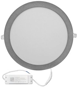Adeleq Led Φωτιστικό Ψευδοροφής Αλουμινίου Στρογγυλό 30W 3000K 120° Ασημί 21-0301600