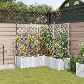 vidaXL Ζαρντινιέρες κήπου Καφασωτό Λευκό 120 x 120 x 142 cm Πλαστικό
