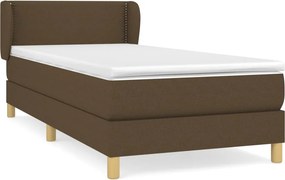 vidaXL Κρεβάτι Boxspring με Στρώμα Σκούρο Καφέ 100x200 εκ. Υφασμάτινο