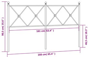 vidaXL Κεφαλάρι Λευκό 160 εκ. Μεταλλικό