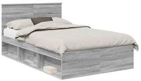 vidaXL Σκελετός Κρεβατιού με κεφαλάρι Γκρίζο Σονομα 120 x 200 cm