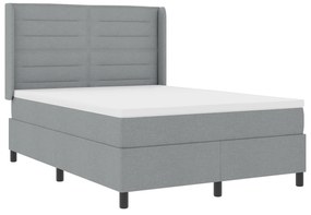 vidaXL Κρεβάτι με ελατήρια και στρώμα Γκρι 140x200 εκ. Υφασμάτινο