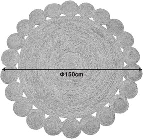 Χαλί Voni Inart φυσικό γιούτα Φ150x1εκ