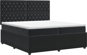 vidaXL Κρεβάτι box spring με στρώμα Μαύρο 200 x 200 cm Βελούδο