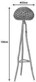 Φωτιστικό Δαπέδου Kitren Inart απο Ξύλο σε Φυσικό Φ23x130εκ. 23x23x130 εκ.