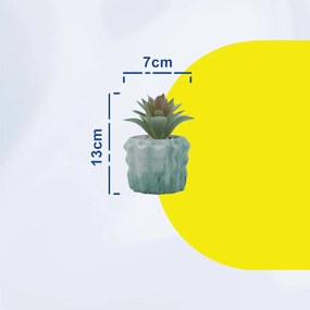 Τεχνητό Φυτό σε Μοντέρνο Κεραμικό Πράσινο Γλαστράκι 7x13cm