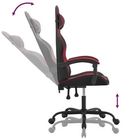 Καρέκλα Gaming Περιστρεφόμενη Μαύρη/Μπορντό από Συνθετικό Δέρμα - Κόκκινο