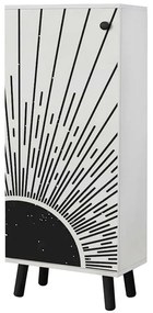 Παπουτσοθήκη Vegas 869VEL8641 50x38x135cm White-Black Μοριοσανίδα,Ξύλο