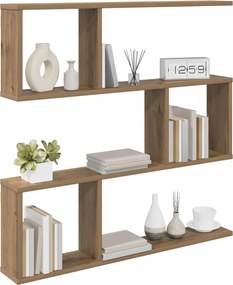 vidaXL Ράφι Τοίχου Artisan Δρυς 80 x 12 x 79,5 εκ Επεξεργασμένο Ξύλο