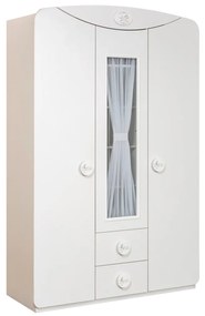 Βρεφική ντουλάπα 3φυλλη  BABY COTTON  Λευκό χρώμα  CO-1003  133x53x201εκ. Cilek