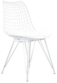 Καρέκλα Μεταλλική ArteLibre FAGUS Με Μαξιλάρι Λευκό 49x58x83.5cm