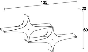 Wall Shelf Susen 2 - Black Black
White